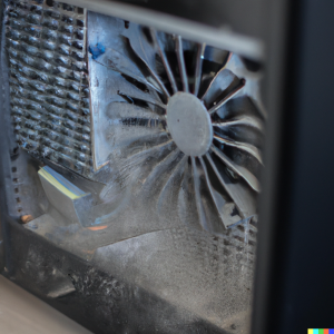 Computer desktop find dust when open it